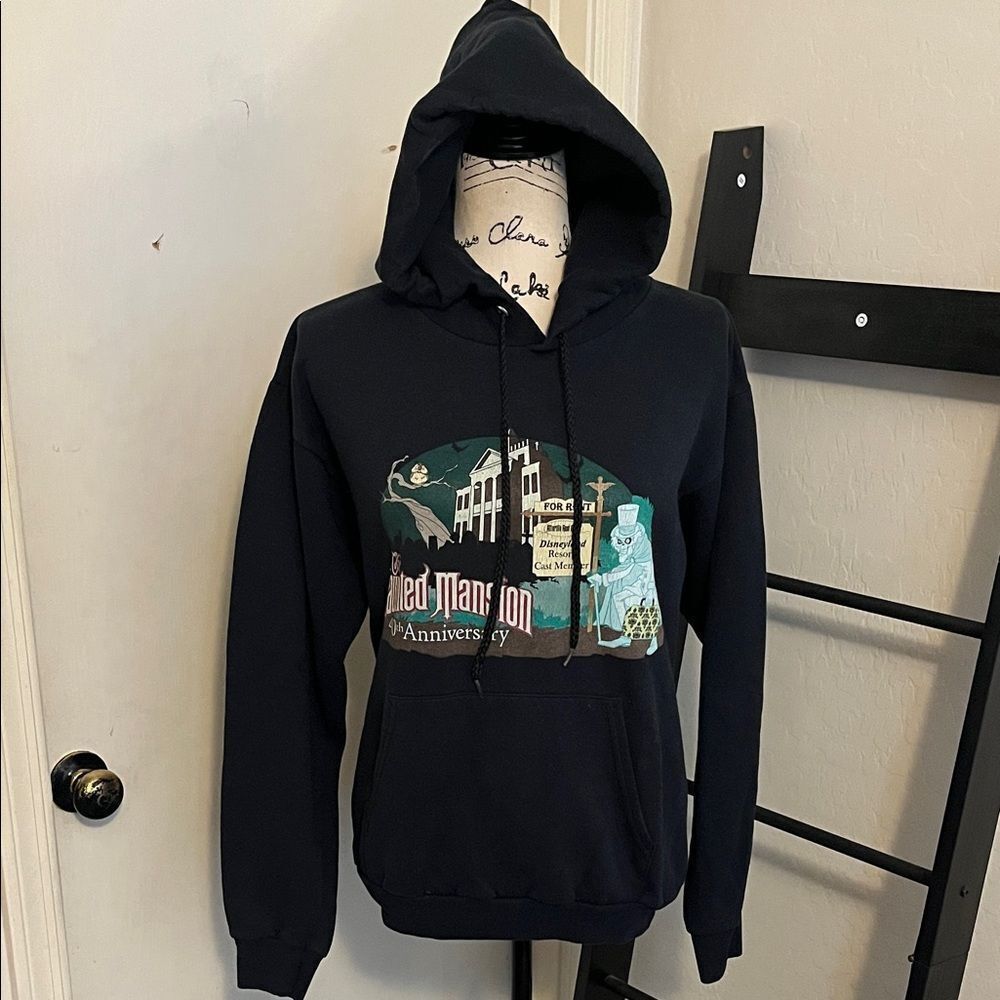 The Haunted Mansion 40th Anniversary Graphic Hoodie Black Sweatshirt Cast Member